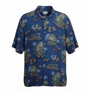 Batik Bay button down short sleeve palm tree, floral hawaiian shirt size XXL